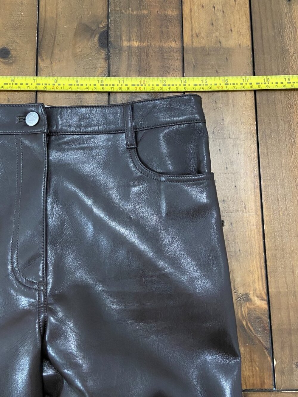 Wilfred Aritzia Melina Vegan Leather Pants - Rich Mocha Brown 6 - Picture 7 of 10